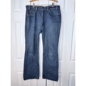 Vintage Levi's 517 Jeans Mens 36X30 Blue 1980s Dark Wash Boot Cut Orange Tab USA